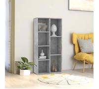 Bibliothèque - VIDAXL - Gris béton - 50x25x106 cm - 7 étagères - Aggloméré