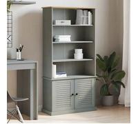 Bibliothèque - vidaXL - VIGO - Bois massif de pin - Gris - 85x35x170 cm