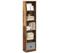 vidaXL Bibliothèque Vieux Bois 40x24x176 cm Bois d'ingénierie, étagère à Livres, Porte-Livres, Support à Livres, Armoire de Rangement
