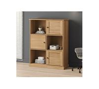 Bibliothèque VIGO 90x35x114,5 cm bois massif de pin, étagère, étagère à livres, armoire d'affichage, armoire de rangement, étagère de rangement