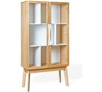 Mes Vitrine bibliothèque 2 portes - Naturel blanc