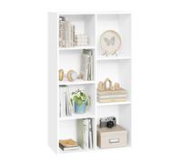 WOLTU Bibliothèque Blanche, Étagère de Rangement, en Panneaux de Particules, avec 7 Compartiments pour Salon, Bureau, Chambre à Coucher, 59,5x29,5x108cm, SK004ws