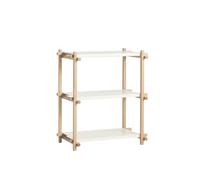 Bibliothèque Woody Shelving 2.0, Petit , Blanc Amande/acier