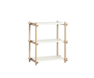 Bibliothèque Woody Shelving 2.0, Petit , Blanc Amande/acier