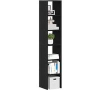 Bibliothèques 2 pcs empilable chêne noir bois d ingénierie Noir G