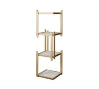 Bibliothèques Créatives sur Pied À 2/3/4 Niveaux, Bibliothèque Géométrique en Métal Robuste, Présentoir D'ornements Artistiques, Capacité De Charge De 150 Kg for Le Salon(Gold,3-Tier)
