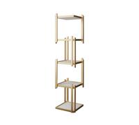 Bibliothèques Créatives sur Pied À 2/3/4 Niveaux, Bibliothèque Géométrique en Métal Robuste, Présentoir D'ornements Artistiques, Capacité De Charge De 150 Kg for Le Salon(Gold,4-Tier)