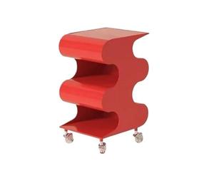 Bibliothèques Table de chevet polyvalente, petite bibliothèque mobile(Red)