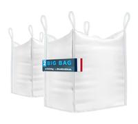 BIBODU Big Bag (2 UNITÉS) de 1000kg | Sac a Gravats 90x90x90 cm | Big Bag Jardin Résistant et Réutilisable | Big Bag Gravat parfait pour Chantiers, Jardin, Sable, Déchets et le Bois