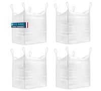 BIBODU Big Bag (4 UNITÉS) de 1000kg | Sac a Gravats 90x90x90 cm | Big Bag Jardin Résistant et Réutilisable | Big Bag Gravat parfait pour Chantiers, Jardin, Sable, Déchets et le Bois