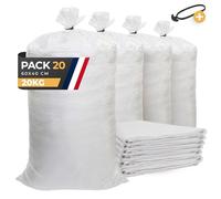 BIBODU Sac a Gravat (20 UNITÉS) | 40 x 60 cm - Capacité 20 Kg | Sac a Gravats Chantier en Polypropylène | Parfait pour le Chantier, Gravier, Sable, Feuilles