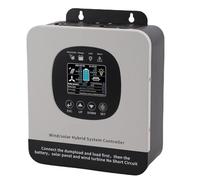 Bibulkoye Contrôleur de Charge Hybride Solaire éolien 1200W, éolienne et régulateur de Charge de Panneau Solaire 800W pour Maison, Bateau, lampadaire