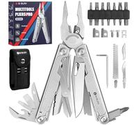 BIBURY Pince Multifonctions Pro BI2049, Outil Multifonction en Acier Inox avec Grande Lame de Scie, Coupe-fil, Ciseaux et Tournevis, Cadeau Homme, Cadeau Anniversaire, Cadeau Noel, Camping Accessoires