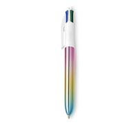 BIC Stylo bille 4 Couleurs Gradient irisé rétractable, pointe 1 mm écriture moyenne