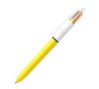 Stylo-bille bic 4 colours sun pointe moyenne 1mm couleurs fun violet/rose/jaune fluo/orange