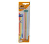BIC Crayons à papier Evolution Raye bout gomme HB - Pack de 3