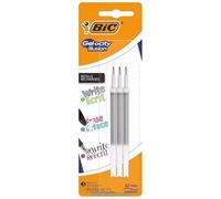 BIC 3 Recharges pour stylo encre gel effaçable Gelocity Illusion Encre noire