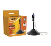 BIC 4 Couleurs Counter Pen - Stylo-Bille Rétractable sur Socle Pointe Moyenne (1,0 mm) - Certifié NF Environnement - Boîte de 1