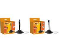 BIC 4 Couleurs Counter Pen - Stylo-Bille Rétractable sur Socle Pointe Moyenne (1,0 mm) - Certifié NF Environnement - Boîte de 1 (Lot de 2)
