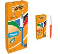 BIC 4 Couleurs Original - Stylos-Bille Rétractables Pointe Moyenne (1,0 mm) & 4 Couleurs Original Fine - Stylos-Bille Rétractables Pointe Fine - Certifié NF Environnement