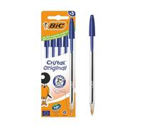 BIC 5 stylos bille Cristal, encre bleue - Le paquet de 5 stylos