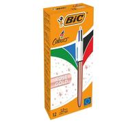 Bic 504894 Stylo À Bille Noir, Bleu, Vert, Rouge Stylo À Bille Multifonctions Moyen 12 Pièces