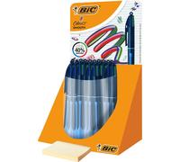 Bic 524096 Stylo à bille rétractable BIC 4 Colours Smooth Drop, présentoir de 30 pièces