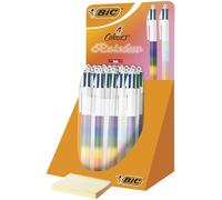 Bic 529672 Stylo à bille à pression BIC, 4 couleurs (assortiment arc-en-ciel), présentoir de 30 pièces