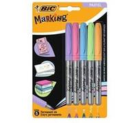 BIC 942865 marqueur indélébile Pointe ogive Bleu, Vert, Rose, Violet, Jaune 5 pièce(s) G