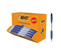 Pack de 30 stylos bille Atlantis Bic rétractables + 6 offerts - bleu