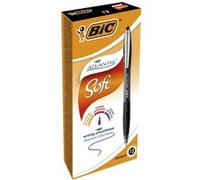 BIC Atlantis Soft Noir Stylo à bille rétractable avec clip Moyen 12 pièce(s) noir G