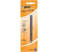 BIC Atlantis Soft Recharges Stylo-Bille Pointe Moyenne (1,0 mm) - Bleu, Blister de 2