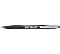 BIC Atlantis Soft - Stylos-Bille Rétractables - Pointe Moyenne (1,0 mm) - Encre Fluide Noire, Boîte de 12