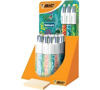 BIC Stylo à bille rétractable 4Colours Velours Pointe moyenne 1,0 mm Présentoir 30 stylos