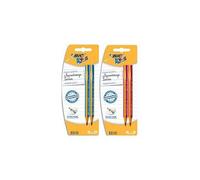 Bic Blister 2 Crayons Graphite D'apprentissage. Mine Hb 4 Mm. Corps Rose Ou Bleu Pour Gauchers/Droitiers