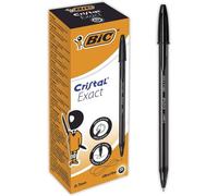 BIC Stylos-bille Cristal Exact - Pointe aiguille 0,7 mm, écriture précise - Noir, boîte de 20