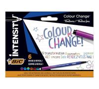 BIC CEL1012091, 6 marqueurs Intensité, pointe fine de 0,4 mm, couleurs assorties