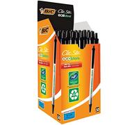 BIC Clic Stic ECOlutions Stylos-Bille Rétractables Pointe Moyenne (1,0 mm) - Noir, Boîte de 50
