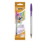 BIC Stylo à bille Cristal Fun – Étui carton de 4