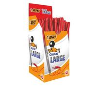 Bic Cristal Large Stylo bille 1,6 mm, rouge, Lot de 50