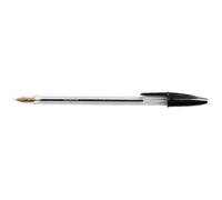 BIC Cristal Médium - Stylo à bille noir, pointe M, manche transparent, encre indélébile
