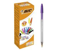 BIC Cristal Multicolour Stylos-Bille Pointe Large (1,6 mm) - Couleurs Assorties, Boîte de 20