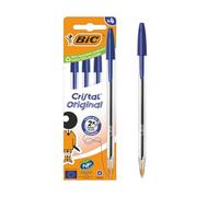 BIC Stylo à bille Cristal Original – boîte carton de 4 – bleu