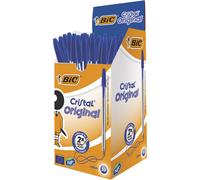 BIC Cristal Original Stylo bille à capuchon - pointe moyenne 1 mm - Bleu