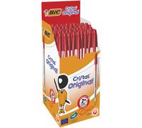 BIC Cristal Original Stylo bille à capuchon - pointe moyenne 1 mm - Rouge