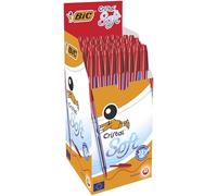 BIC Cristal Soft Stylos-Bille Pointe Moyenne (1,2 mm) - Écriture Douce et Fluide - Rouge, Boîte de 50