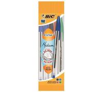 BIC Stylo à bille Noir, Bleu, Vert, Rouge 5pièce(s) - Stylos à bille (Noir, Bleu, Vert, Rouge, Transparent, 1 mm, 0,4 mm, Moyen)