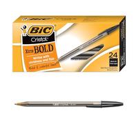 BIC Cristal Xtra Bold Lot de 24 stylos à bille, pointe grasse (1,6 mm) pour des lignes vives et spectaculaires, noir