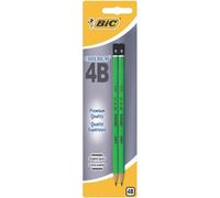BIC Criterium 550 Crayons à Papier En Bois Résistant Avec Corps Hexagonal - Mine Grise 4B, Blister de 2