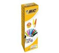 BIC Crystal Noir, Bleu, Vert, Bleu clair, Vert clair, Orange, Rose, Violet, Rouge, Turquoise Stylo à bille rétractable avec clip 20 pièce(s) G